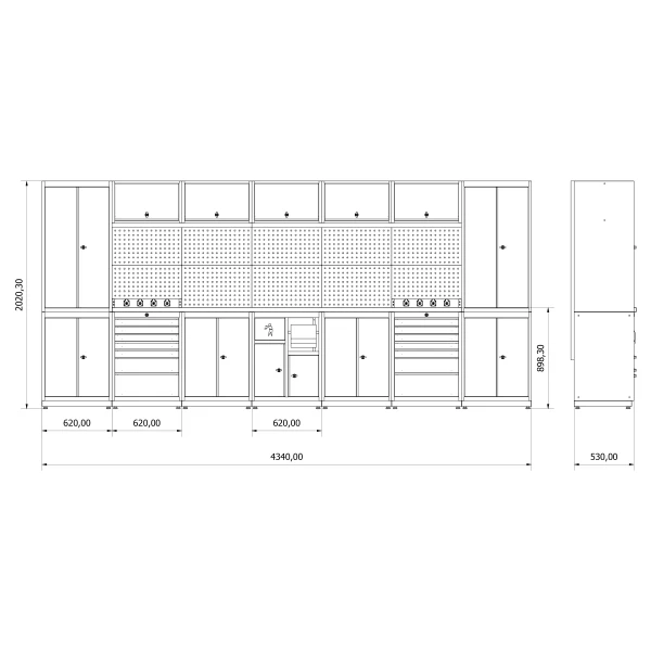 Модульный комплект верстаков Valkenpower серии I