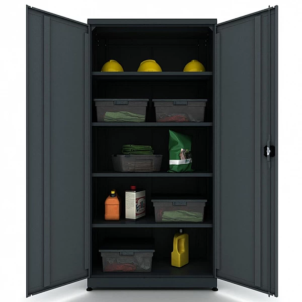 Metal workshop cabinet with 4 shelves Valkenpower