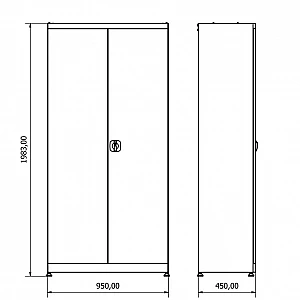 Metal workshop cabinet with 4 shelves Valkenpower