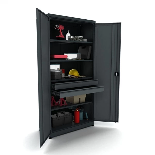 Metal workshop cabinet with 4 shelves and 2 drawers Valkenpower