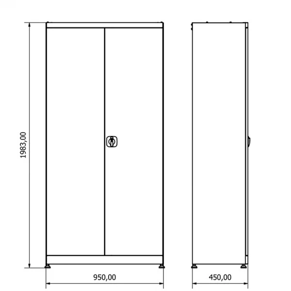 Metal workshop cabinet with 4 drawers, 4 shelves and storage bins Valkenpower