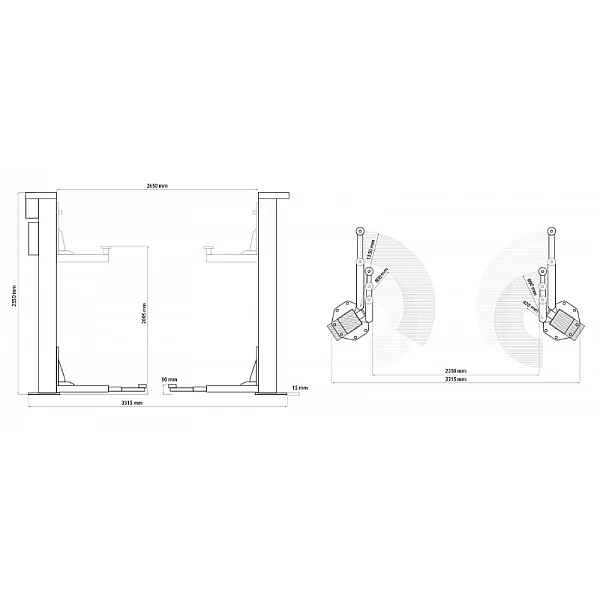 Weber C-2.30 two-column screw lift
