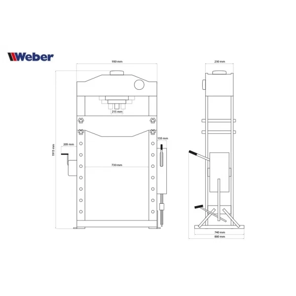 Гидравлический пресс Weber WZ-WP50, 50 т