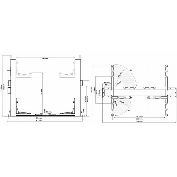 Weber Expert SJC-10XL elektrohidrauliskais divu kolonnu pacēlājs