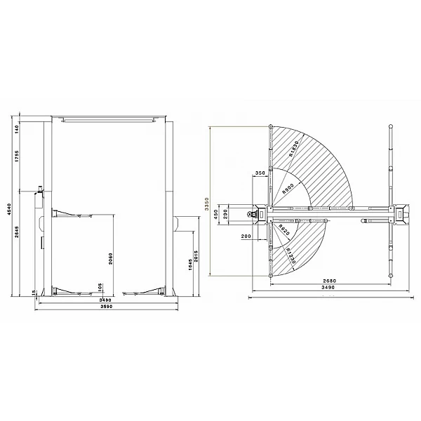 Weber Expert Series SJC-10XL elektrohidrauliskais divu kolonnu pacēlājs - 4,5
