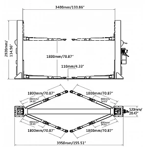 Two-post lift for minibuses, 5 t, BD-5000M