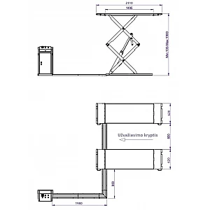 Dubultais šķērveida pacēlājs BD-S4DE, 3500 kg