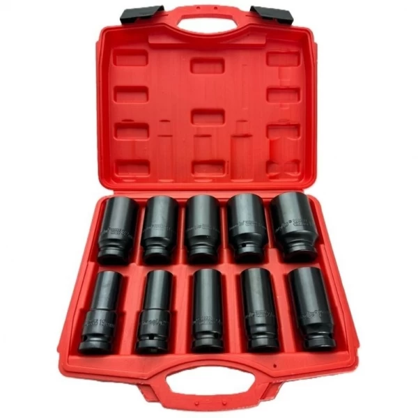 Pagarināto triecienmuciņu komplekts 3/4", 19–41 mm, 10 gab.