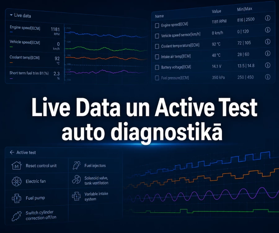 Live Data un Active Test auto diagnostikā - kā tie atšķiras un kā tos izmantot kopā?
