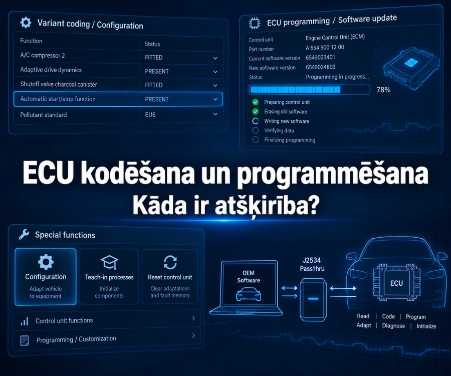 ECU kodēšana un programmēšana - kāda ir atšķirība?