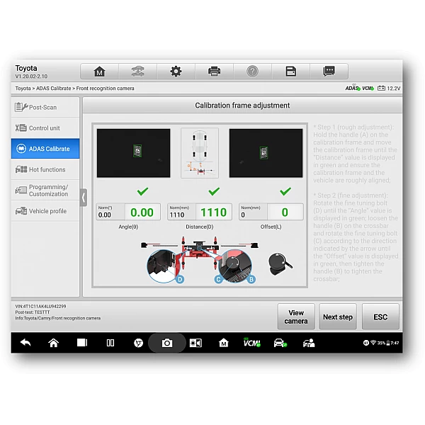 ADAS calibration system Autel IA800 with optical positioning system