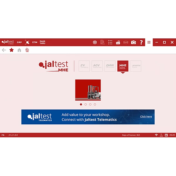 Jaltest MHE universālais diagnostikas aprīkojums pacelšanas un uzglabāšanas iekārtām