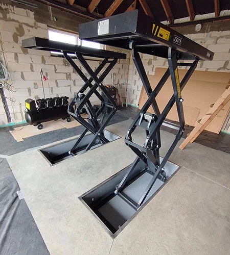 Installed BD-S4 recessed scissor lift