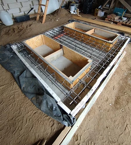 OSB formwork for scissor lift installation pits