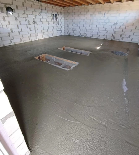 Floor concreting for recessed scissor lift installation