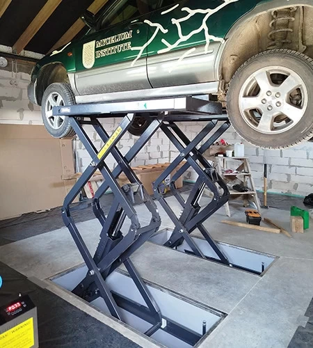 BD-S4 scissor lift test with a vehicle