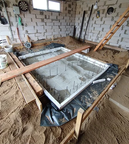 Installation pits for the BD-S4 scissor lift