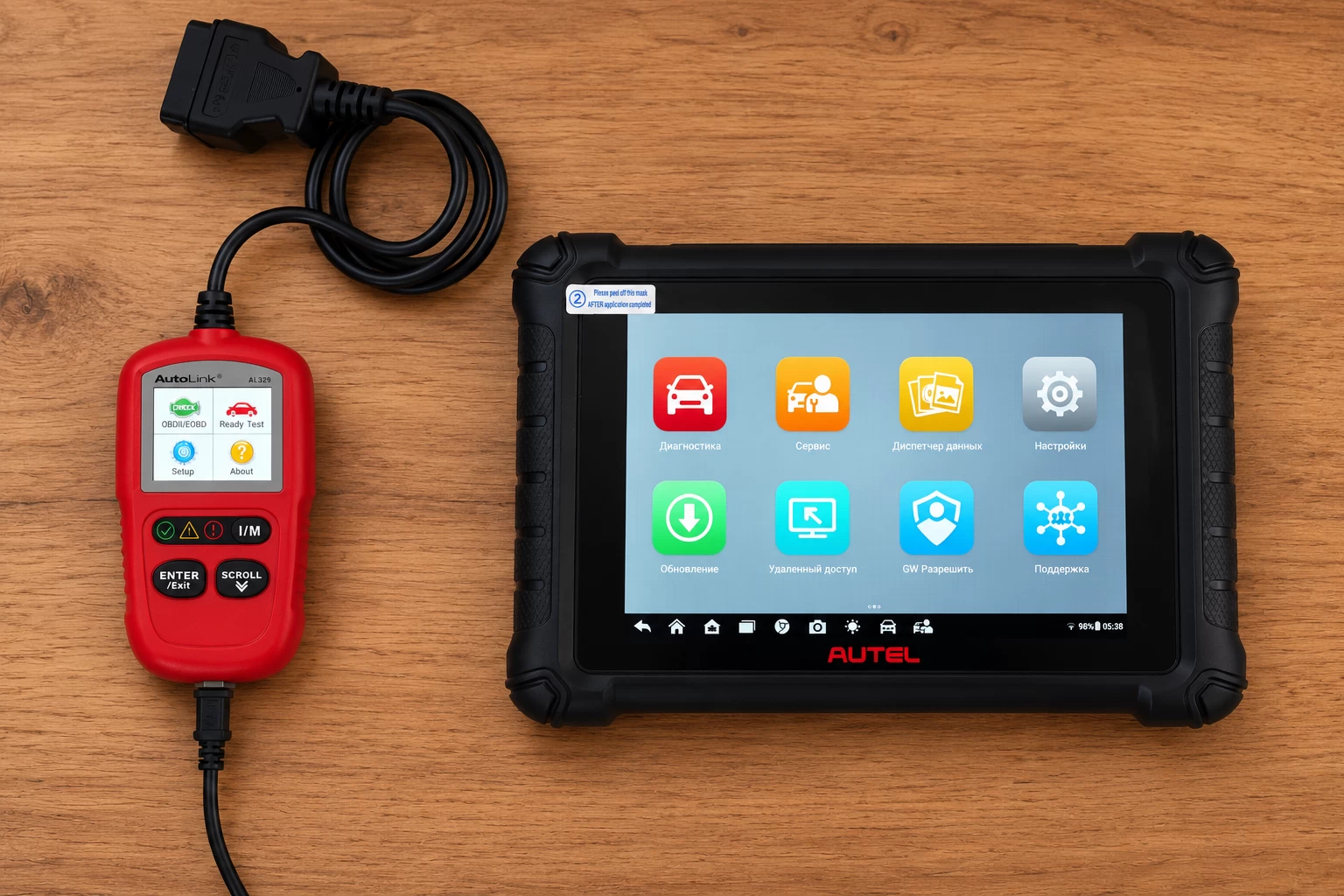 AUTEL AutoLink AL329 OBD2 skeneris un MaxiCheck MX900 diagnostikas iekārta