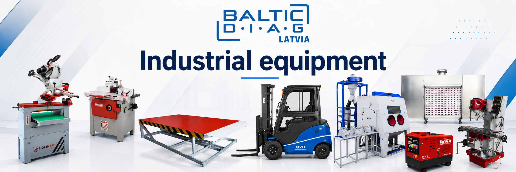 Industrial equipment for companies — metalworking, woodworking, warehouse, painting, sandblasting and generator equipment