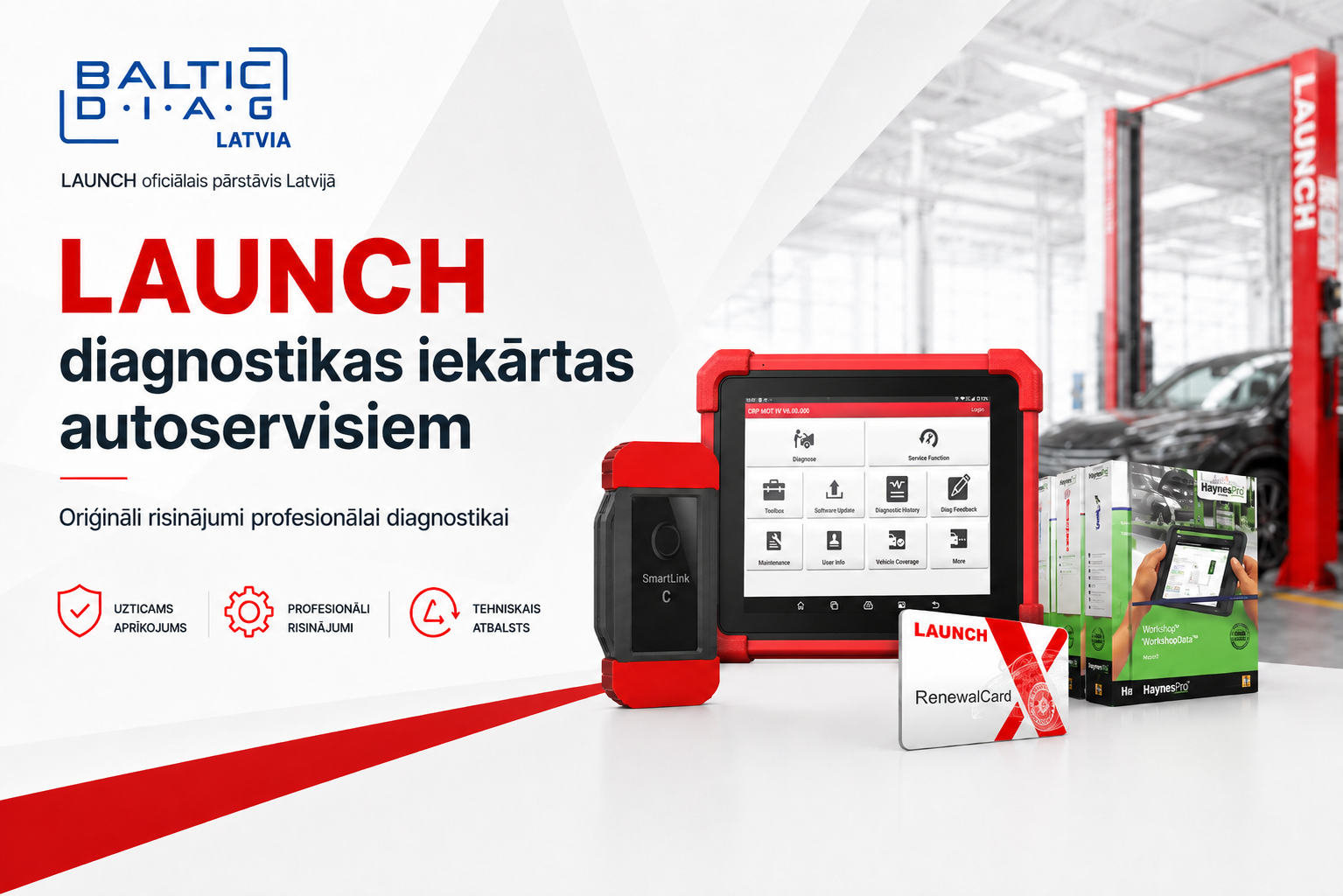 LAUNCH diagnostikas iekārtas autoservisiem pie oficiālā pārstāvja Latvijā